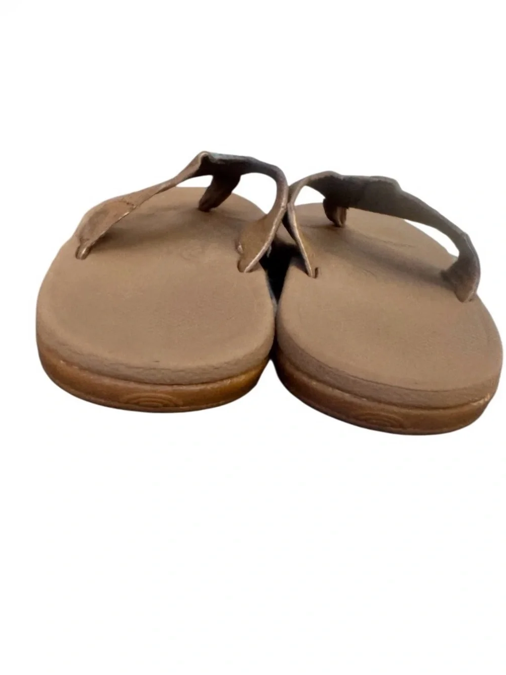 RAINBOW BROWN leather flip flops youth sandals boys girls size 4 5
